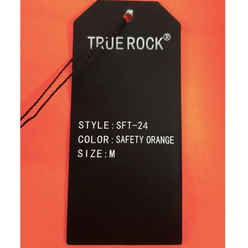 True Rock Men's Fleece Hoodie Orange Hi Vis Front Pouch Pocket Sweatshirt NEW